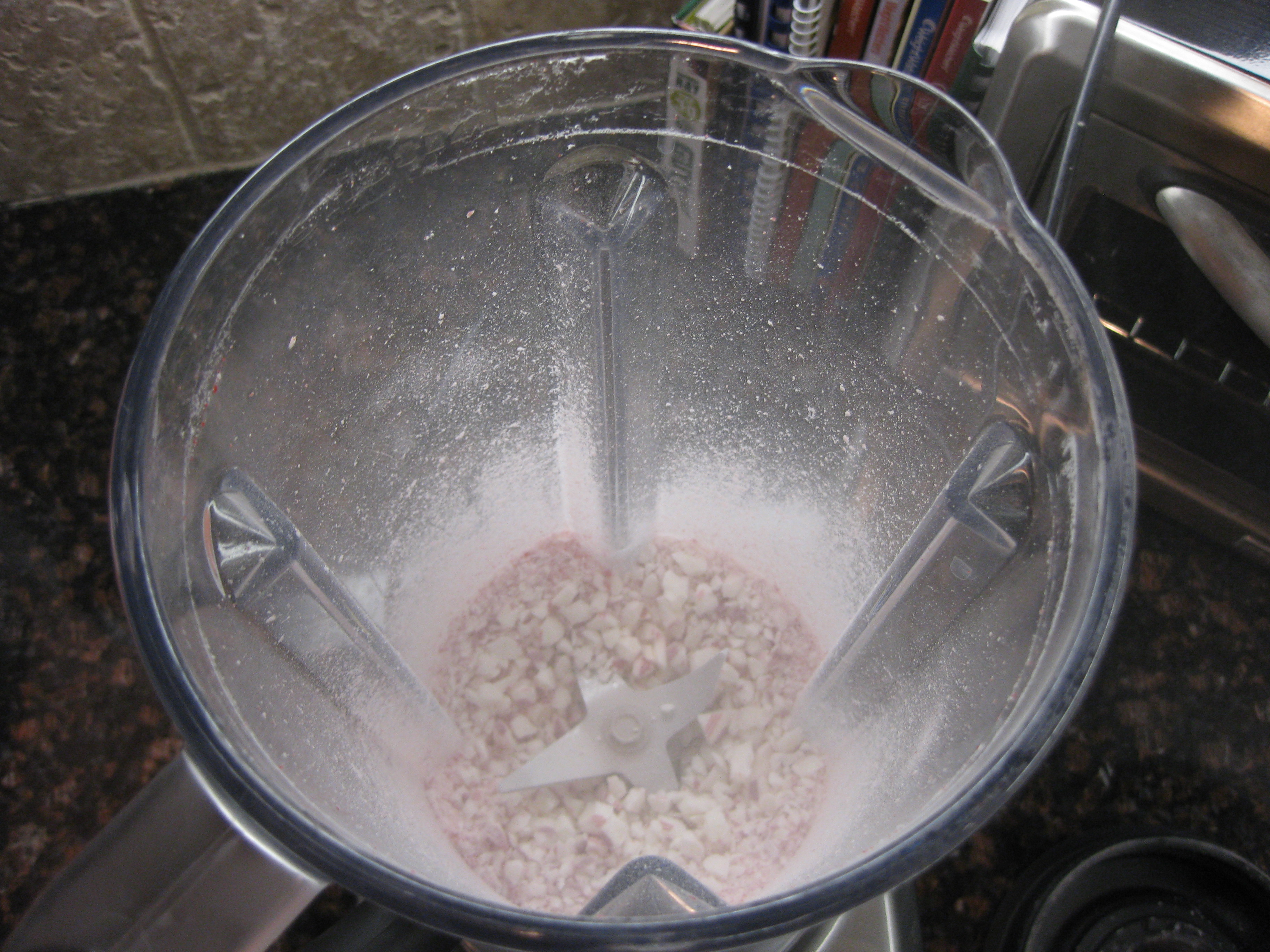 IMG_1662 2 seconds later...finely chopped pieces! Bingo, blender!