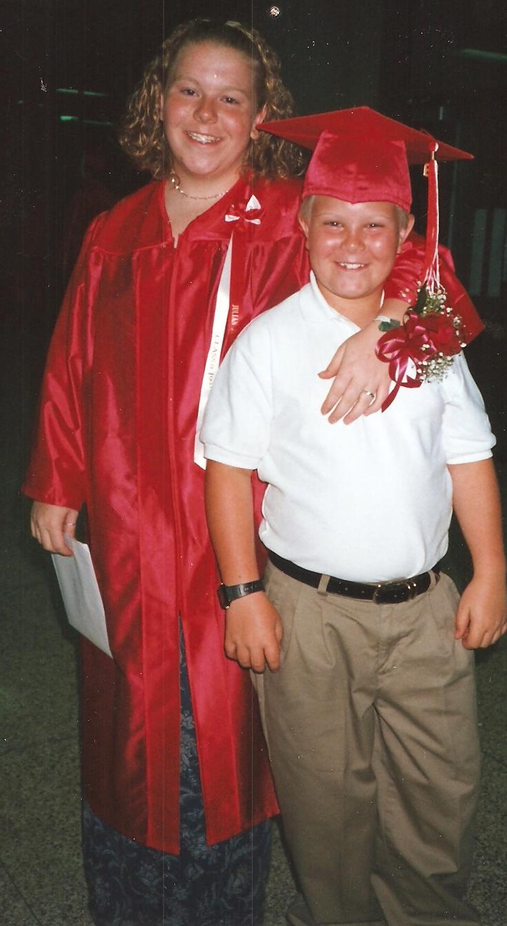 jr high grad - 13 yo At 13 - Graduating Jr. High (pictured with my brother)